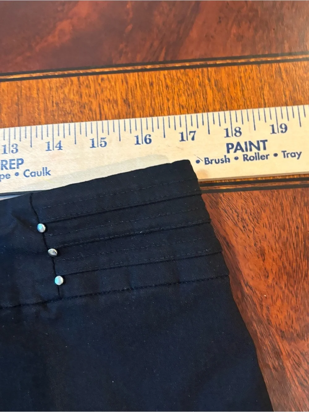 JM Collection Black Rivet-Waist Career A-Line Skirt - Size Large